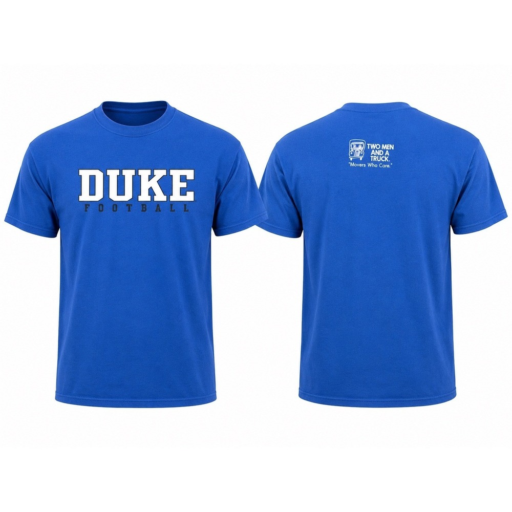 Duke University Blue Devils Football Graphic‎ Tee Large Royal Blue Vintage Style